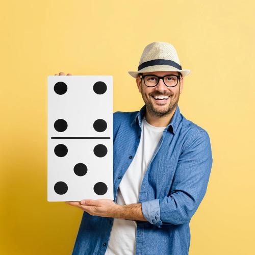 Spiareal 3 Pcs Large Domino Paper Board Puerto Rico Domino Party Decoration 8' x 15' Havana Nights Casino Party Theme Game Prom Night Birthday Wedding(Classic White,High Dominoes)