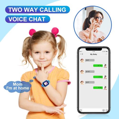 4G Kids Smart Watch GPS Tracker - Smartwatch with Two Way Call Video Calling Voice Chat SOS Class Mode Stopwatch Pedometer Games Wi-Fi Touch Screen Alarm Clock Smartwatches for Boys Girl (Blue)