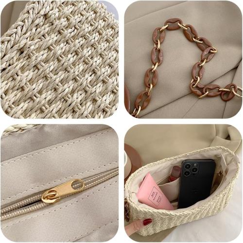 Straw Shoulder Bag Summer Woven Tote Bag Underarm Purse Satchel for Vacation