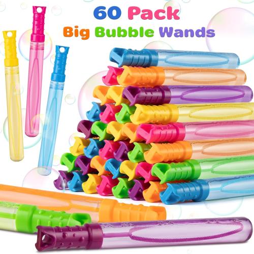 Jumlys 36 Pack Big Bubble Wands Bulk in 6 Colors, Bulk Party Favors for Kids, Ideal for Easter, Summer, Halloween, Valentine, School Classroom Prizes for Boys & Girls, Ideal Goodies Bags Stuffers