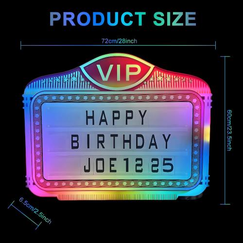 Bottle Service Sign, VIP LED Letter Bottle Presenter, Color Display Lights with 4 Sets Letters & 1 Numbers Kit, Hand Holding Light Box Sign for Party, Bar & Night Club (vip)