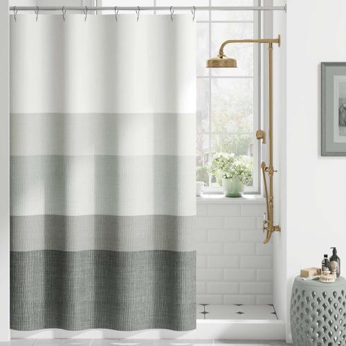 jinchan Small Stall Shower Curtain 48x72 Inches Ombre Cloudy Grey Striped Shower Curtains for Bathroom Gradual Color Waterproof Fabric Minimalist Modern Neutral with 8 Hooks