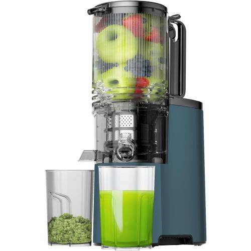 Cold Press Juicer, 5.8 Wide Feed Chute Juice Extractor Machine with 400W, High Juice Yield, Slow Masticating Juicer for Whole Vegetables & Fruits, Premium Silver