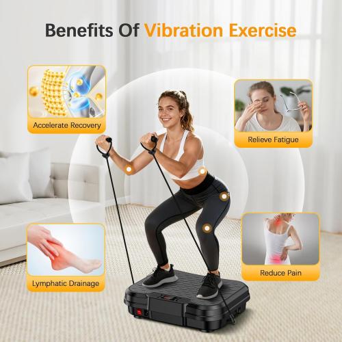 NXSCI Vibration Plate Exercise Machine,Vibrating Platform for Lymphatic Drainage with 250 Speeds,500 lbs Weight Capacity,Vibrated Plates for Weight Loss,Full Body Workout Equipment for Fitness at Home