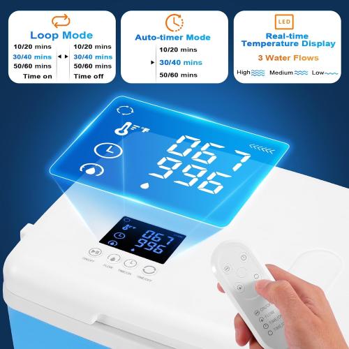 Ice Machine for Knee After Surgery | Wireless Remote & Power-Saving Mode | Adjustable Timer & LED Screen, Joint Ankle Elbow Replacement Cold Therapy Compression Pad, Cryotherapy Pain Relief