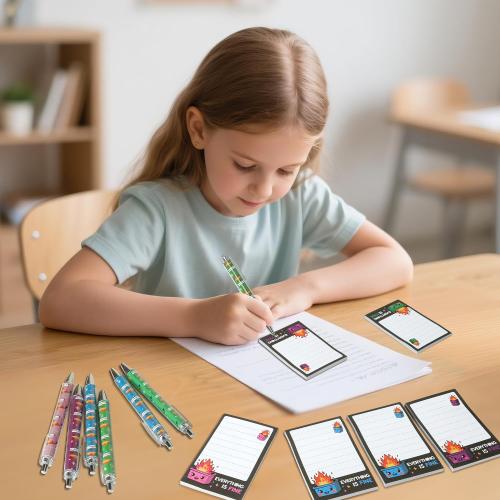 Dumpster On Fire Desk Accessories - 8 PCS Cute Sticky Notes   8PCS Ballpoint Pens, It's Fine I'm Fine Everything is Fine,Memo Notes Funny Office Gifts for Women Men Coworkers