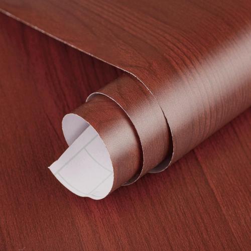 BAYYA Cherry Wood Grain Contact Paper Red Brown Peel Stick Wallpaper Matte Thick Ultra Wide 31.5x354inch Self-Adhesive Waterproof Wall Paper Roll Vinyl Wrap Furniture Sticker for Countertop Cabinet