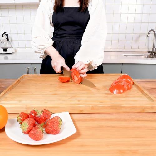 Utoplike Extra Large XXXL Bamboo Cutting Board 24 x16 Inch, Largest Wooden Butcher Block for Turkey, Meat, Vegetables, BBQ, Over the Sink Chopping Board with Handle and Juice Groove, Thickness 1.25