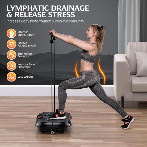 Vibration Plate Exercise Machine, PBYRD Lymphatic Drainage Machine for Weight Loss, Full Body Workout Vibrate Fitness Platform, Helps Toning Shaping Wellness Home Gyms Workout - Max User Weight 330lbs