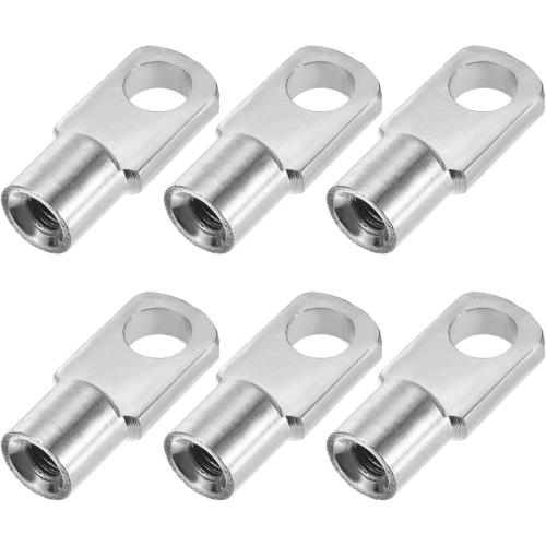 uxcell Gas Spring Strut M6 Joint Fitting Female Threaded Connectors Steel Silver Tone, 6Pcs