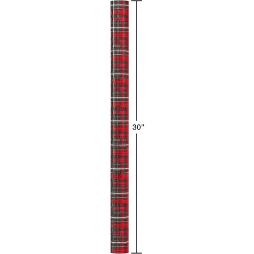 American Greetings Reversible Wrapping Paper, Red and Black Plaid (1 Jumbo Roll, 175 sq. ft.)