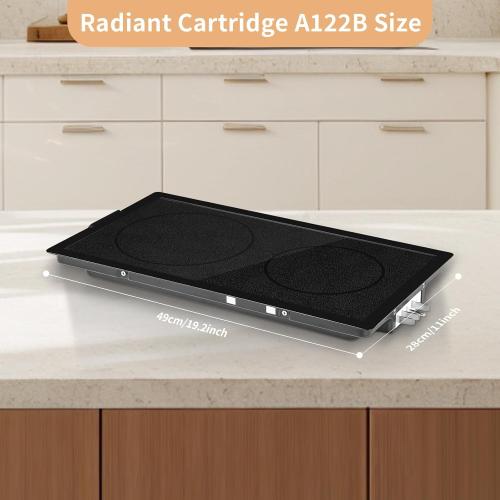 Black Radiant Cartridge JEA8120ADB, A122B Radiant Cartridge Compatible with Jenn Air, Whirlpool, Maytag, Kenmore - Replaces AP4118038, AH2103256, EA2103256, PS2103256, JES9750