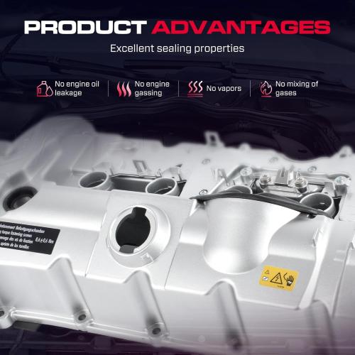 264-935 Upgrade Aluminum Engine Valve Cover Kit With Gasket, Bolts and Oil Cap Fit for 2007-2013 Bmw 125i 128i 130i 323i 325i 328i 328xi 525i 528i 528xi 530i X3 X5 Z4 L6 2.5l 3.0l Engine