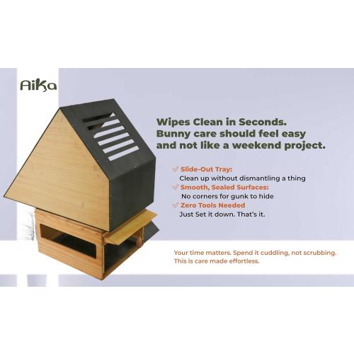 Wooden Rabbit Hideout Castle – Indoor Bunny House & Hut for Rabbits, Guinea Pigs, Chinchillas & Small Pets – Medium Size Habitat – Durable Wooden Rabbit House for Indoor & Outdoor Use