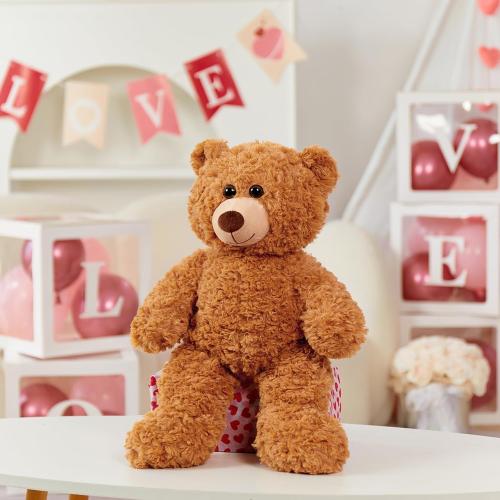 Brown 18 Tezituor Small Teddy Bear Stuffed Animals 18inch, Cute Teddy Bear Plush Toys for Kids Girl Boy, Valentines Bear Plushie Gift for Girlfriend Boyfriend Women Wife, Brown