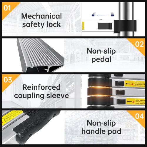 ZenAscend 10.5ft Telescoping Ladder, Multi-Purpose Collapsible Ladder with Hook, Aluminum Extension Ladders for Home, Folding Telescoping Ladder for RV, Attic, Daily Use at Home, 330 lbs…