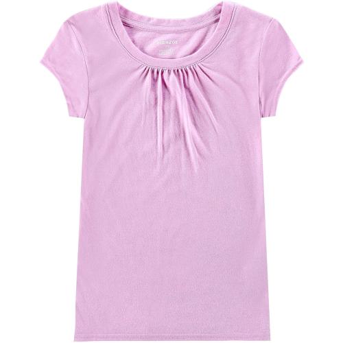 Size 4-13 Color Yellow, Pink and Purple Bienzoe Girls Short Sleeve T-Shirt: Kids Aged 4-13 Cute Crewneck Tee 3pcs Pack - Breathable Tops for Beach Trip Outdoor Play