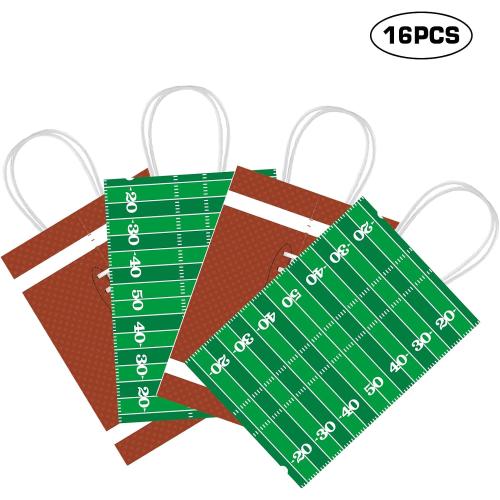 KERINGO 16 PCS Superbowl Party Decorations Football Party bags Football Treat Snacks Bags Football Gift Bags Football Theme Party for Kids Birthday Party Supplies