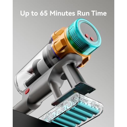 Cordless Vacuum Cleaner, 48KPA 550W 65Mins Self-Standing Vacuum Cleaners for Home, Cordless Stick Vacuum with Oversized Dust Cup, Rechargeable Vacuum for Hardwood Floor, Carpet, Pet Hair