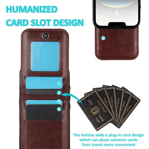 Phone Case for iPhone 16e/SE 2025/SE 4 with Tempered Glass Screen Protector and Credit Card Holder Wallet Cover Stand Leather Cell Accessories i Phone16e i16e 16 e SE4 4th Generation 16eCase Brown