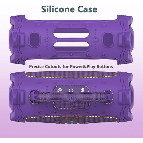 JCHPINE Silicone Cover and Carrying Case for JBL Charge 6 Bluetooth Speaker