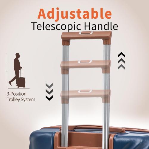 Rosamo 10 piece Luggage Set Expandable Suitcase 22x14x9 Airline Approved Carry on, ABS Hard Case Suitcases with Spinner Wheels,TSA Lock