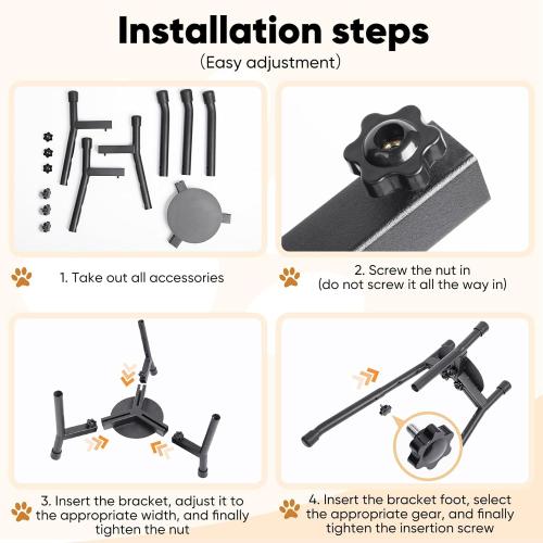 Elevated Dog Bowls, Adjustable Metal Raised Dog Bowl Stand For Medium & Large Dogs, Raised Dog Bowl,Dog Bowl Stand,Dog Food Bowl Stand,Adjustable Wide 6.3-10.2,3 Height Adjustment(Bowl Not Included) (W 6.3-10.2, H 8.8'',10.8,12.5, 1 PACK)