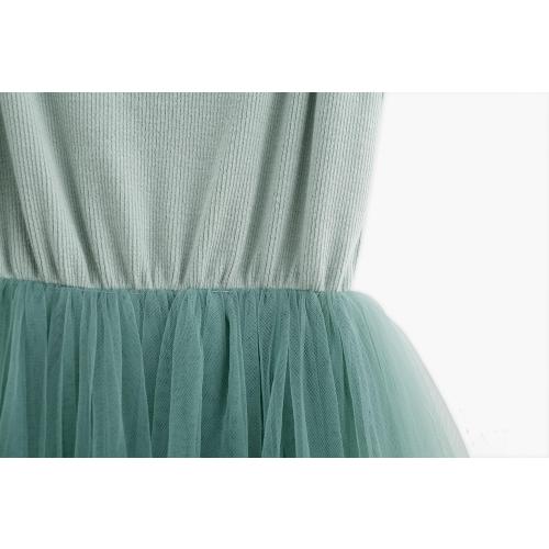 Green Size 110 Toddler Tutu Dress Baby Girls Tulle Sleeveless Princess Party Sundress