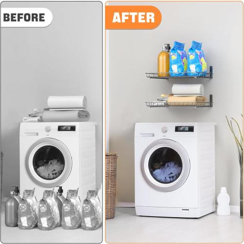 TORACK 2-Pack 12x18 inch Wall-Mounted Shelves, Garage Wall Shelf for Closet & Laundry Room, Heavy-Duty Floating Shelves Hold Up to 60 lbs(Black)