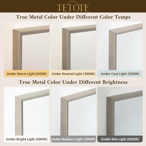 TETOTE Bathroom Mirror for Over Sink Brushed Nickel Beveled Frame 42 x 36 Rectangle Bathroom Vanity Wall Mirror, Tempered Glass, Stronger Frame, Modern Farmhouse Bedroom, Entryway, Living Room