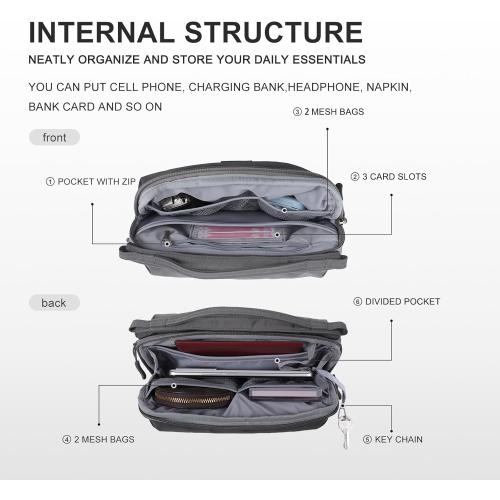 Sling Bag for Men/Women,Lightweight Nylon Travel Essential with Detachable Cord,Fanny Pack Crossbody Shoulder