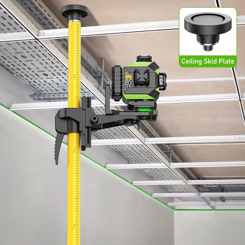 Huepar 12 Ft./3.7M Professional Laser Level Pole with Tripod and 1/4-Inch by 20-Inch Laser Mount for Rotary and Line Lasers, Adjustable Telescoping Laser Pole with 5/8-11 Threaded Adapter-LP36A