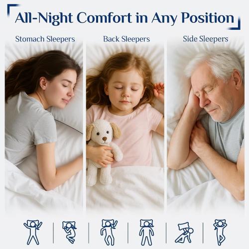 JOLLYVOGUE King Size Pillows Set of 2 for Sleeping, Soft and Supportive Bed Pillows with Down Alternative Filling for Side and Back Sleepers, Hotel Collection