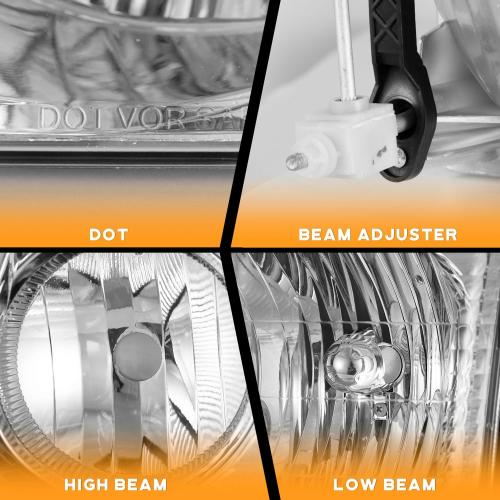 WEELMOTO Headlights Compatible with 2002-2005 Ford Explorer NON-SPORT models, (NOT Compatible with Sport and Trac Models), for 2002 2003 2004 2005 Ford Explorer Replacement Headlight