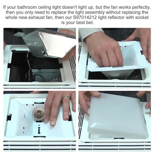 S97014212 Light Reflector with Socket for Broan NuTone 763N HB80RL 678 679 Bathroom Ventilation Fan. Fit for Broan Various Models
