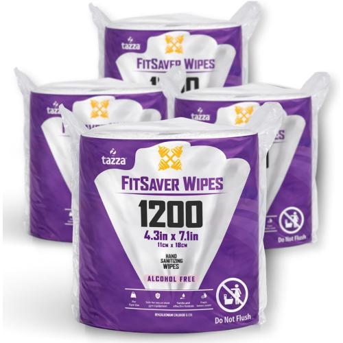 Tazza TAZZAWP1200 Wet Wipes - Bulk 4 x 1200 Ct, Durable Pre-Saturated Cleaning Gym Equip Wipes. 1 penny a wipe!