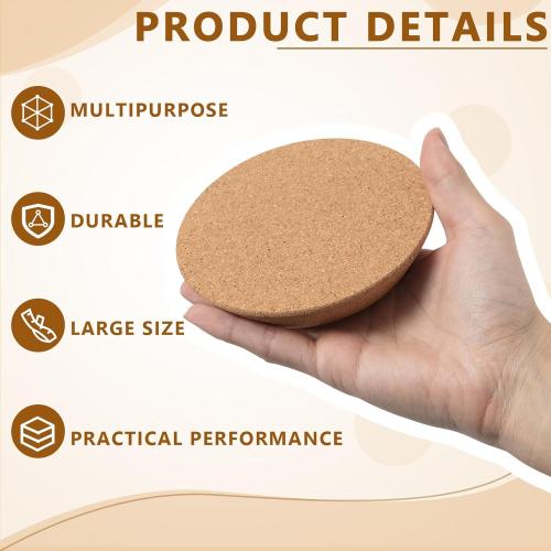 Kathfly 2 Pcs Tapered Cork Stoppers for 3.74-4.0 Inch Jar Openings, Large Cork Canning Jar Lids Wood Plugs Glass Wine Bottle Lids for Home Bar Kitchen Accessories, 4.5 Top and 3.74 Base (Large)