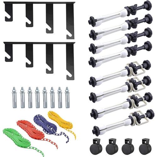 Photography Backdrop Wall Mount Roller System 4 Support Rollers, Manual Photo Background Ceiling Holder, Including 2 Four-fold Hooks, 8 Expand Bars, 4 Chains, for Home Studio Live Shooting