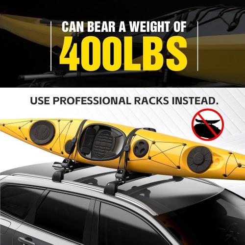 Heavy Duty 400 LBS Roof Rack Cross Bars Compatible with Flush & Raised Side Rails, Adjustable Crossbars Cargo Carrier Rooftop Luggage Fit Most SUVs Cars Vehicles