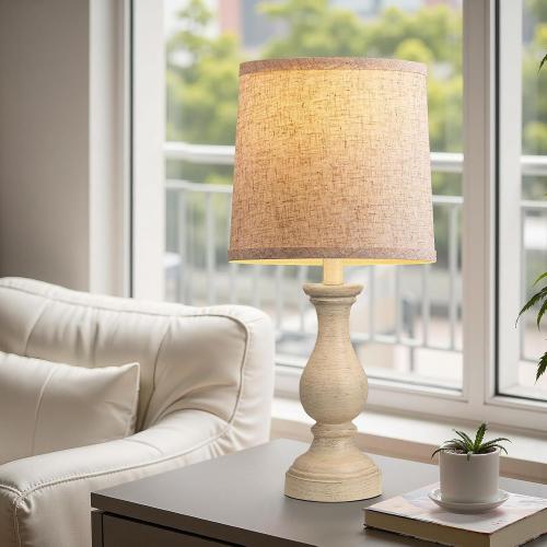 COLOR BEIGE ❗❗Seealle Farmhouse Table Lamps Set of 2 - Rustic Lamp for Bedroom Living Room, 22 Boho Bedside Lamps for Night Stands End Table Office Desk Lamp Nightstand Clearance with Linen Shades