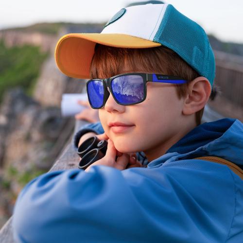 Kids Polarized Sunglasses Age 6-12 | TPEE Unbreakable Frame, Sport Baseball Softball, Travel Beach, Boys Girls