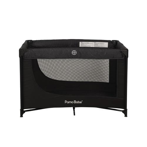 Color Grey Pamo Babe Portable Crib Baby Playpen with Mattress and Carry Bag