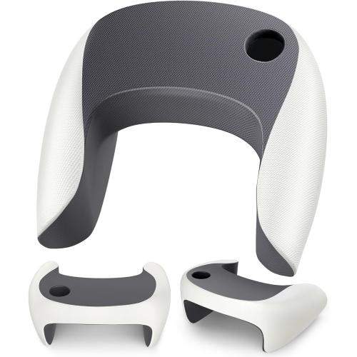 Reading Pillow, Lap Desk Pillow for Adult, Memory Foam Gaming Pillow for Arm Support, Arm Rest for Working, Crocheting, Playing Game or Siting in Bed, Floor, Sofa (White)