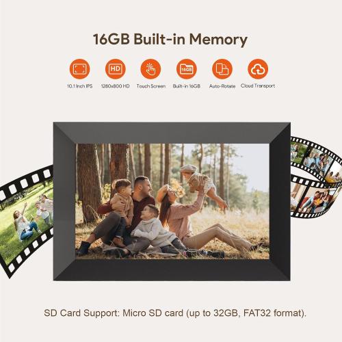 Uhale Digital Picture Frame, 10.1-inch High Definition Touch Screen, 16GB Memory, Digital Photo Frame with Automatic Rotation Feature