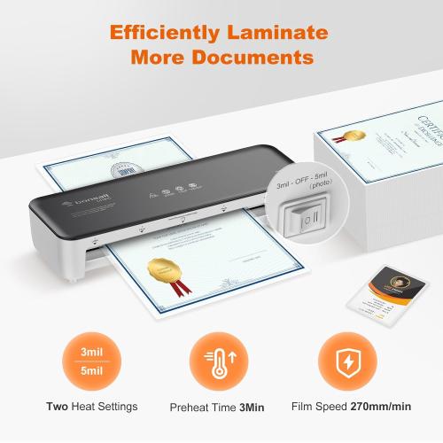 Bonsaii 9 Inch Laminator Machine with 50 Laminating Sheets, Jam-Free Tech