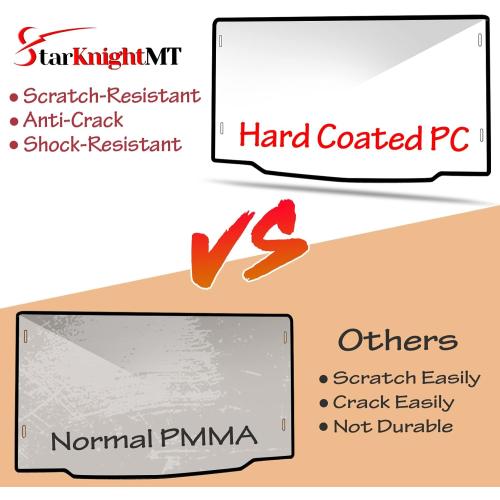 StarknightMT Front Windshield Compatible with Polaris Ranger Midsize 500 570 ETX EV 2015-2025, Scratch-Resistant UV-Proof Polycarbonate Full Window, Clear (Not Fit Full-size)