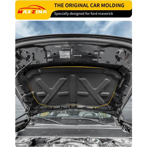 Soundproof Mat Compatible with 2022-2025 Ford Maverick Engine Hood Heat Insulation Shield Sound Protective Pad Sound Proof Foam Insulation for 2024 Maverick Accessories (PET Felt)