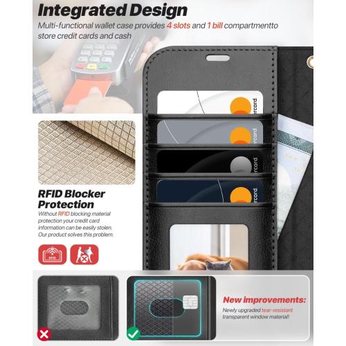 OCASE for iPhone 17 Pro Max Detachable Wallet Case, Black