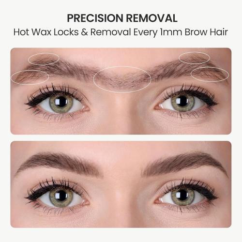 Mini Eyebrow Wax Kit for Women, Wax for Eyebrows Hair Removal, 26 Eye brow Waxing Sticks, 100g Brow Waxing Beads, USB Fast Heat, Smart Constant Temp, Travel or Home Use
