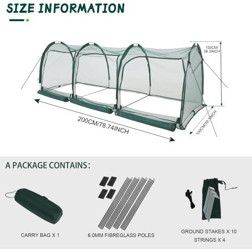 Flexible Net Grow Tunnel - Garden Greenhouse Plant Mesh Covers Growhouse Cloche for Protecting Fruit Vegetables Plants Cultivation from Animals (3M)